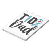 T1D dad Diabetes Bewustmakingsblauwe lintfamilie — Notitieblok (Linkerzijde)