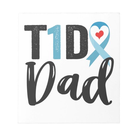 T1D dad Diabetes Bewustmakingsblauwe lintfamilie — Notitieblok (Voorkant)