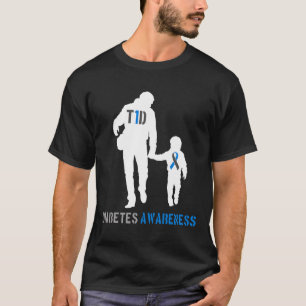 T1d Dad Type 1 en zoon diabetische diabetes bewust T-shirt