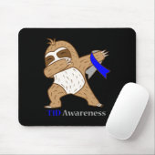T1d Diabetes Awareness Ribbon Dabbing Sloth Warrio Muismat (Met muis)