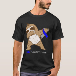 T1D Diabetes Awareness Ribbon Dabbing Sloth Warrio T-shirt