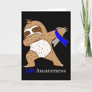 T1d Diabetes Bewustzijnslint Dabbing Sloth Krijger Kaart