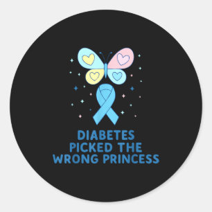 T1d Diabetes Krijger Vlinder Prinses Diabetes A Ronde Sticker