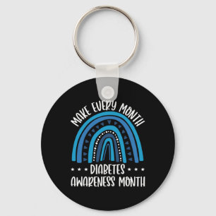 T1d Diabetes Support Elke maand Diabetes Awarenes Sleutelhanger