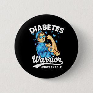 T1d Diabetes Warrior Onbreekbaar Type 1 Diabetes A Ronde Button 5,7 Cm