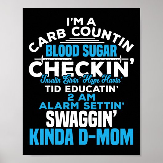 T1d Diabetisch type 1 Diabetes Bewustmakingsprogra Poster (Voorkant)