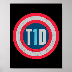 T1d Diabetisch Type 1 Diabetes Bewustzijn Mannen V Poster