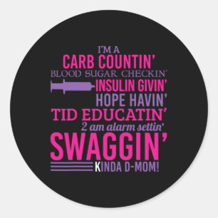 T1d Diabetische Leuk Type 1 Diabetes Bewustzijn Ma Ronde Sticker
