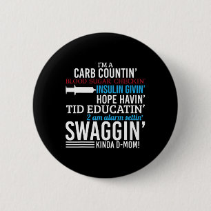 T1d Diabetische Mom Type 1 Diabetes Awareness Wome Ronde Button 5,7 Cm