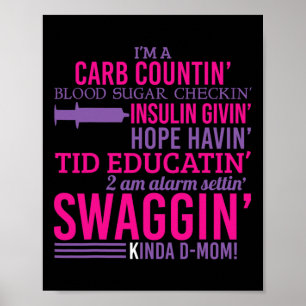 T1D Diabetische Plezier Type 1 Diabetes Awareness Poster