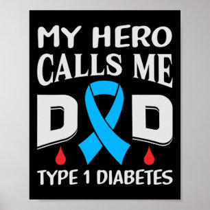 T1d Diabetische Type 1 Diabetes Awareness Vader Va Poster