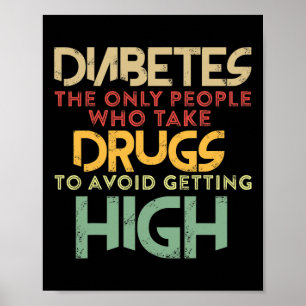 T1D Diabetische type 1 diabetes Mannen Poster