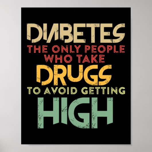 T1D Diabetische type 1 diabetes Mannen Poster (Voorkant)