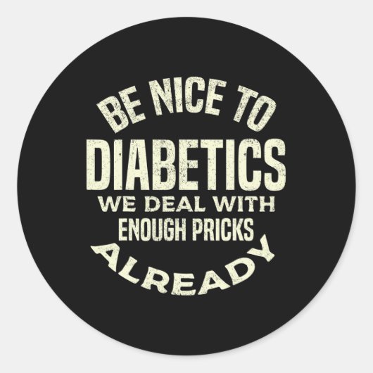 T1D Diabetische type 1 diabetes Mannen Ronde Sticker (Voorkant)