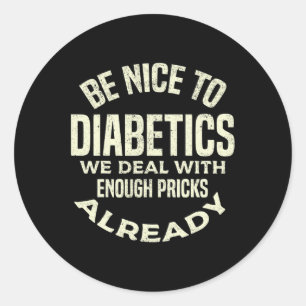 T1D Diabetische type 1 diabetes Mannen Ronde Sticker
