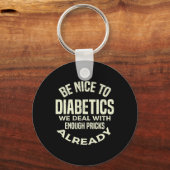 T1D Diabetische type 1 diabetes Mannen Sleutelhanger (Voorkant)