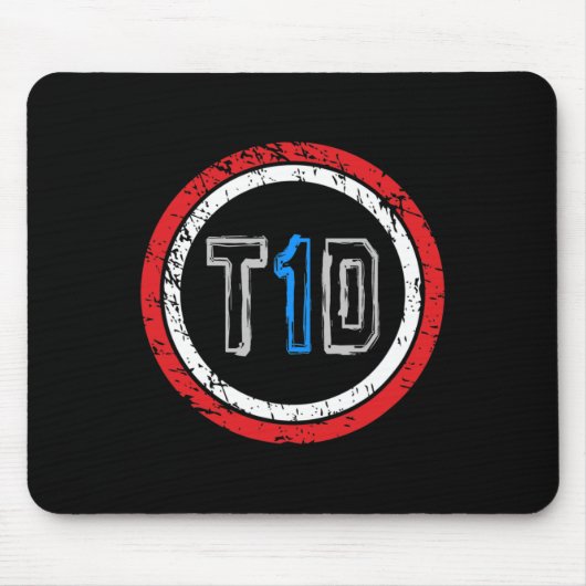 T1d Embleem Type 1 Diabetes Bewustzijn Muismat (Voorkant)