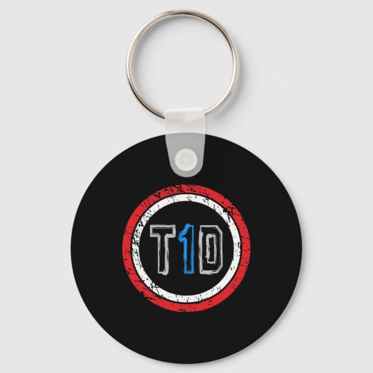 T1d Embleem Type 1 Diabetes Bewustzijn Sleutelhanger (Voorkant)