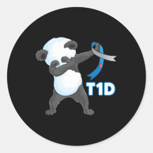 T1d Fun Schattigee Dabbing Panda Type 1 Diabetes A Ronde Sticker
