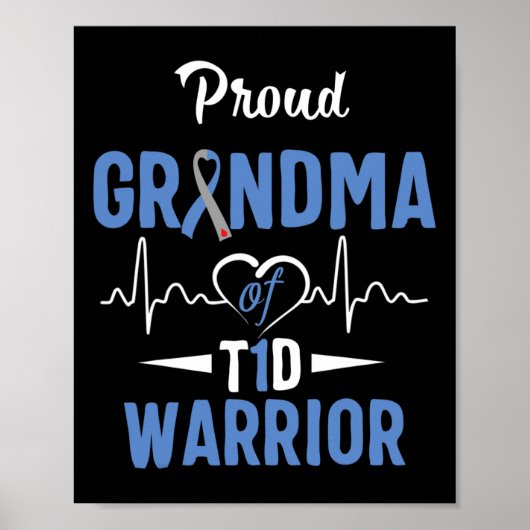 T1D Grootmadiabetes type 1 Poster (Voorkant)