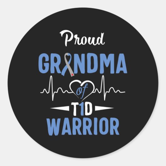 T1D Grootmadiabetes type 1 Ronde Sticker (Voorkant)