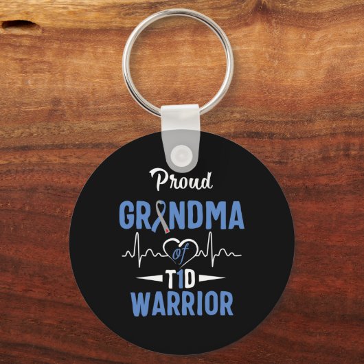 T1D Grootmadiabetes type 1 Sleutelhanger (Voorkant)