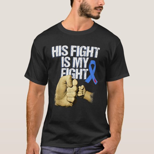T1d Her Fight Is My Fight Diabetes Awareness Blue  T-shirt (Voorkant)