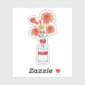 T1D Humalog insuline bloemen, diabetes, type 1 Sticker (Vel)