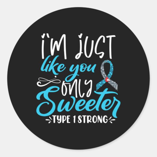 T1d Kids Diabetes Awareness Ronde Sticker (Voorkant)