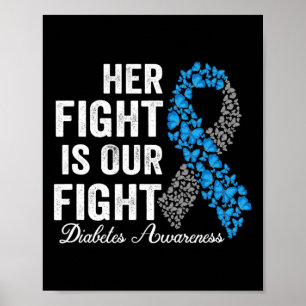 T1d Kleding Haar Strijd Is Onze Strijd Type 1 Diab Poster