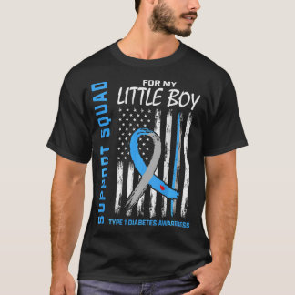 T1D Kleine jongen Type 1 Diabetes Bewustmakingsvla T-shirt