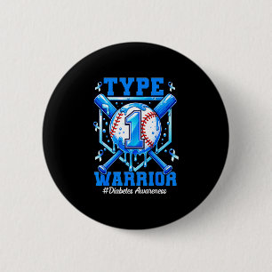 T1d krijger honkbal druppel diabetes bewustzijn ma ronde button 5,7 cm