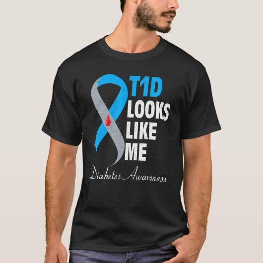 T1D lijkt me steun diabetes krijger T-shirt (Voorkant)