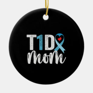 T1D Mam Diabetes Awareness Ribbon Family Gift Keramisch Ornament