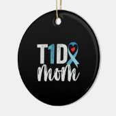 T1D Mam Diabetes Awareness Ribbon Family Gift Keramisch Ornament (Links)