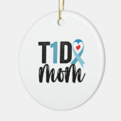 T1D Mam Diabetes Awareness Ribbon Family Gift Keramisch Ornament (Links)