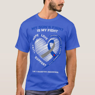 T1D mam pap mijn zons vecht type 1 diabetes awaren T-shirt