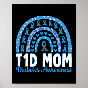 T1D Mam Rainbow Diabetes Awareness November Type 1 Poster
