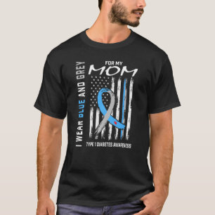 T1d Mam Type 1 Diabetes Awareness American Flag Gr T-shirt
