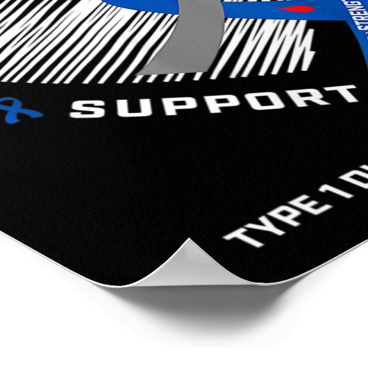 T1d Mama Het gevecht van mijn zoon is mijn vechtty Poster (Hoek)