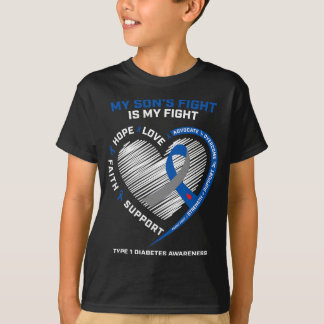 T1D mama vader ouders Mijn zoon's gevecht type 1 d T-shirt