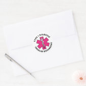 T1d Medisch alarm [Fuschia] Ronde Sticker (Envelop)