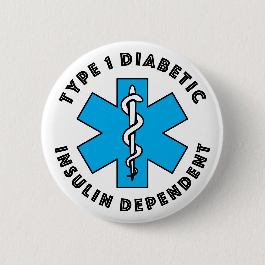 T1d Medische waarschuwing [cyaan] Ronde Button 5,7 Cm (Voorkant)