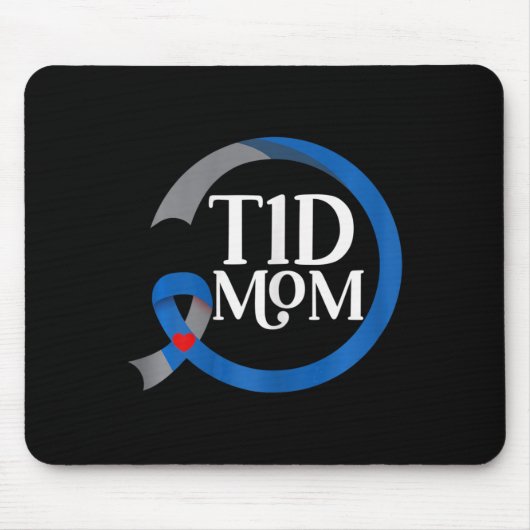 T1D Moeder Beste Diabetes Type 1 Bewustmakingsgift Muismat (Voorkant)