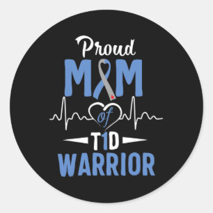 T1d Moeder Diabetes Bewustheid Type 1 Insuline Pa Ronde Sticker
