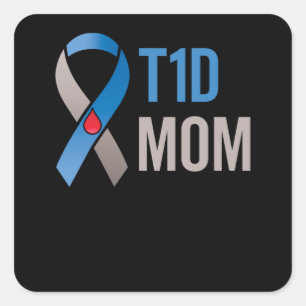 T1d Moeder met type 1 diabetes Vierkante Sticker