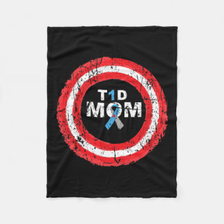 T1d Mom Diabetes Awareness Ribbon Ring Fleece Deken