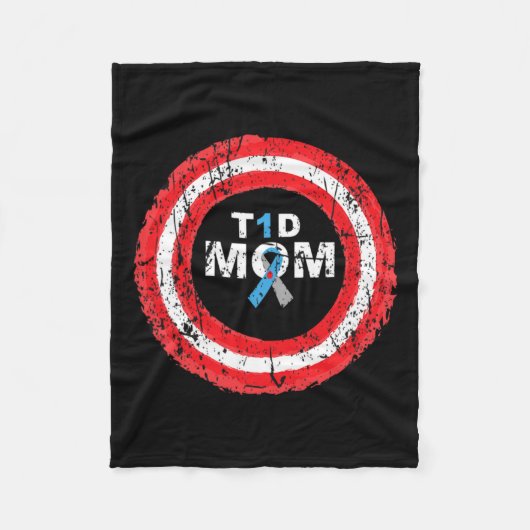T1d Mom Diabetes Awareness Ribbon Ring Fleece Deken (Voorkant)