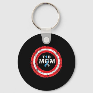 T1d Mom Diabetes Awareness Ribbon Ring Sleutelhanger