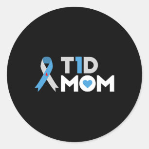 T1d Mom Diabetes Awareness Type 1 Insuline moeder Ronde Sticker